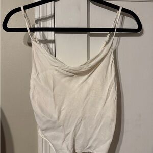 Zara White Cowl Neck Satin-Feel Camisole